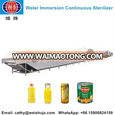 automatical water immersion continuous sterilization for canning fruit pulp food